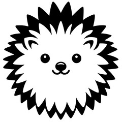 Cute hedgehog face silhouette