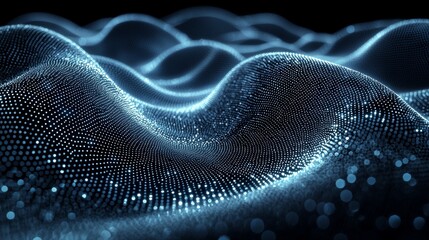 A conceptual background representing Medical Technology in an abstract form, primarily featuring the colors blue, and incorporating elements of Health, Science, and Research, all presented through a