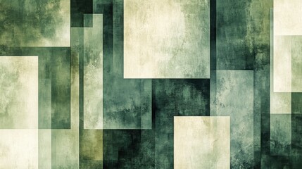 Obraz premium Arte abstracto en tonos verdes y beige