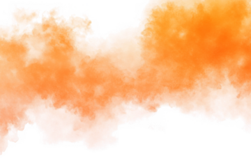 Abstract orange smoke effect isolated on transparent white background. Rising smoke texture, Fog steam or vapor overlay. Fire smoke orange color. Spooky holiday design element decoration, png