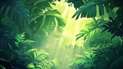 Lush Tropical Rainforest Sunlight