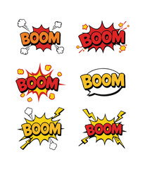 Boom Explosion Comic Text Pop Art Sound Effect Typography