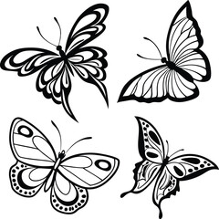 set of butterflies