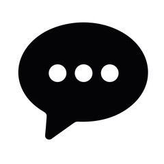 Speech bubble chat icon in black silhouette style