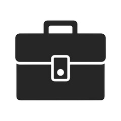 Business briefcase icon in black silhouette style