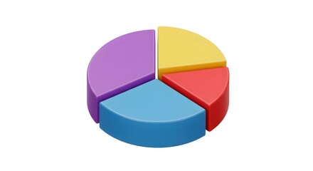 Obraz premium Colorful Pie Chart Illustration Showing Data Segments for Visual Analytics