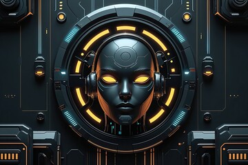 Tech Inspired Dark Tone Canvas Design for Digital Artistry