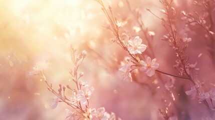Naklejka premium Flores en primavera con luz suave
