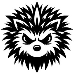 Silhouette of angry hedgehog face