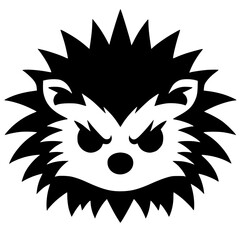 Angry hedgehog logo silhouette