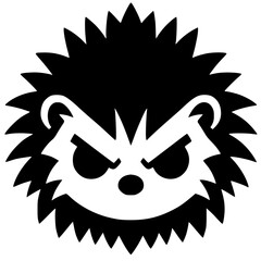 Angry hedgehog logo silhouette