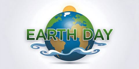 Earth Day graphic with stylized globe and text suitable for environmental awareness campaigns