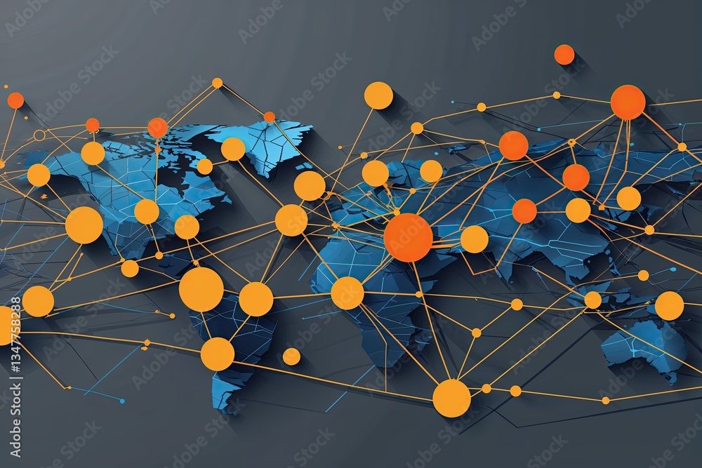 Poster innovative grey abstract background featuring advanced technology network design