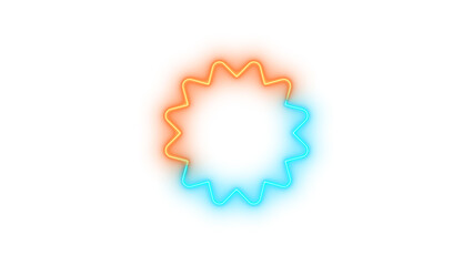 Neon certificate icon brown cyan color glowing with transparent background