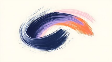 Obraz premium Abstract swirl paint strokes for white background.