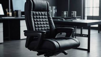 Ergonomic black office chair design.