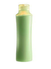Plastic container with green body soap wash on white background. Healthcare and cleaning product.