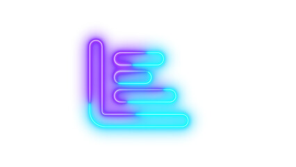 Obraz premium Neon chart bar symbol icon cyan purple color glowing with transparent background