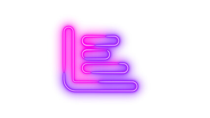 Obraz premium Neon chart bar symbol icon pink purple color glowing with transparent background