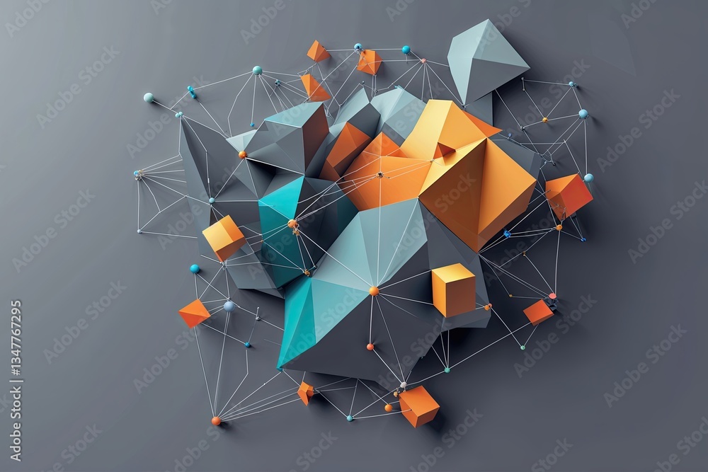 Poster dynamic grey abstract background poster featuring technology network design