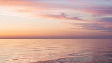 Fototapeta premium Surreal Sunset Over Calm Ocean – Peach, Lilac, and Blue Gradient