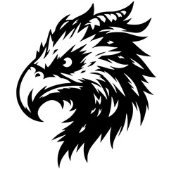 Bird monster head silhouette