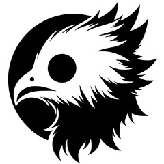 Bird monster head silhouette