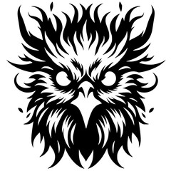 Bird monster head silhouette