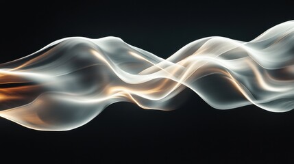 A beautifully curved incandescence line resembling car headlights streaking through the night, forming an abstract, flowing white fire path trace.