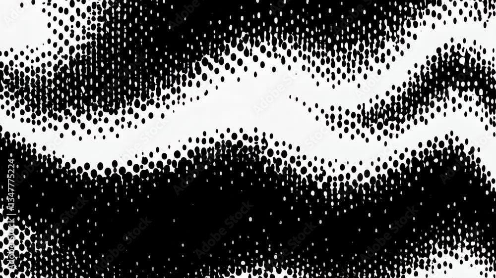 Aufkleber creative abstract pattern of dots in black and white resembling a wave design