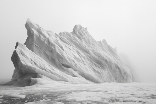 black white iceberg, glacier in arctica/antarctica