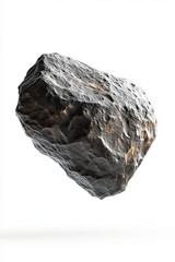 Heavy celestial object resembling a meteorite in high detail