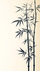 Fototapeta premium Elegant Black Bamboo Silhouette Art Print Design