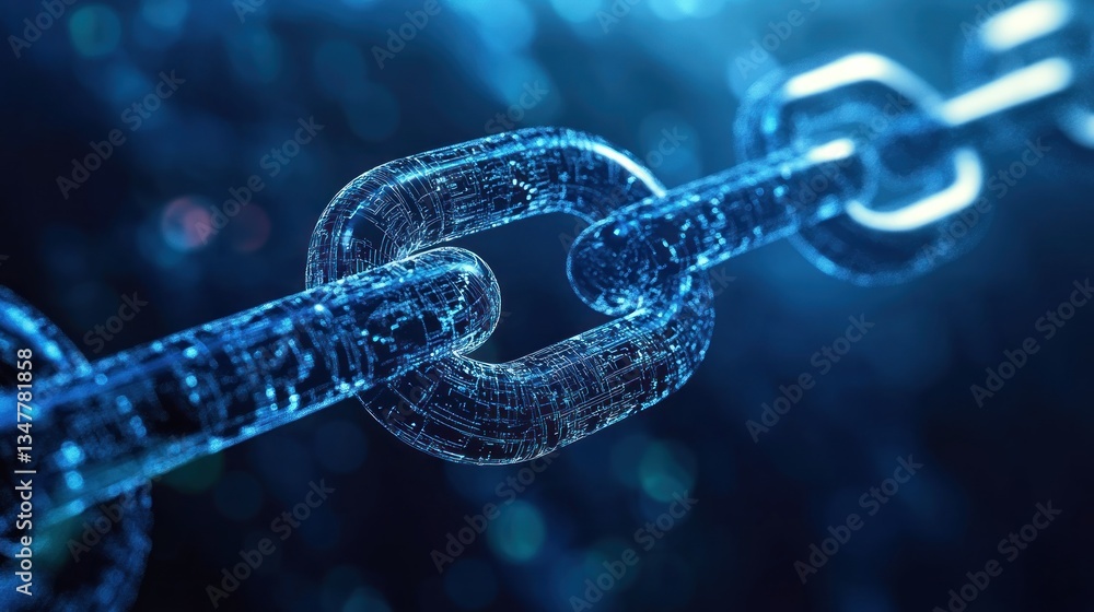 Poster blockchain technology, digital links and data security