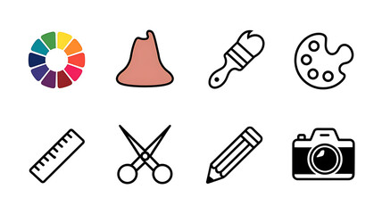 Fototapeta premium Art & Design Tools Icons