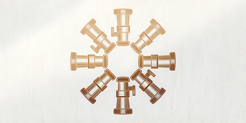Fire hose nozzles in a circular design