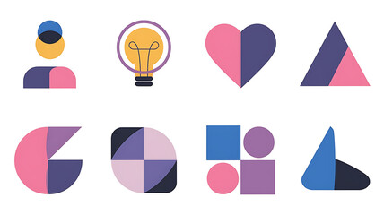 Geometric abstract shapes vibrant colors modern design elements