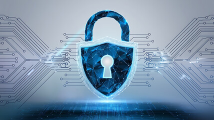 Cybersecurity Shield Digital Protection Abstract Technology Data Safety Network Security