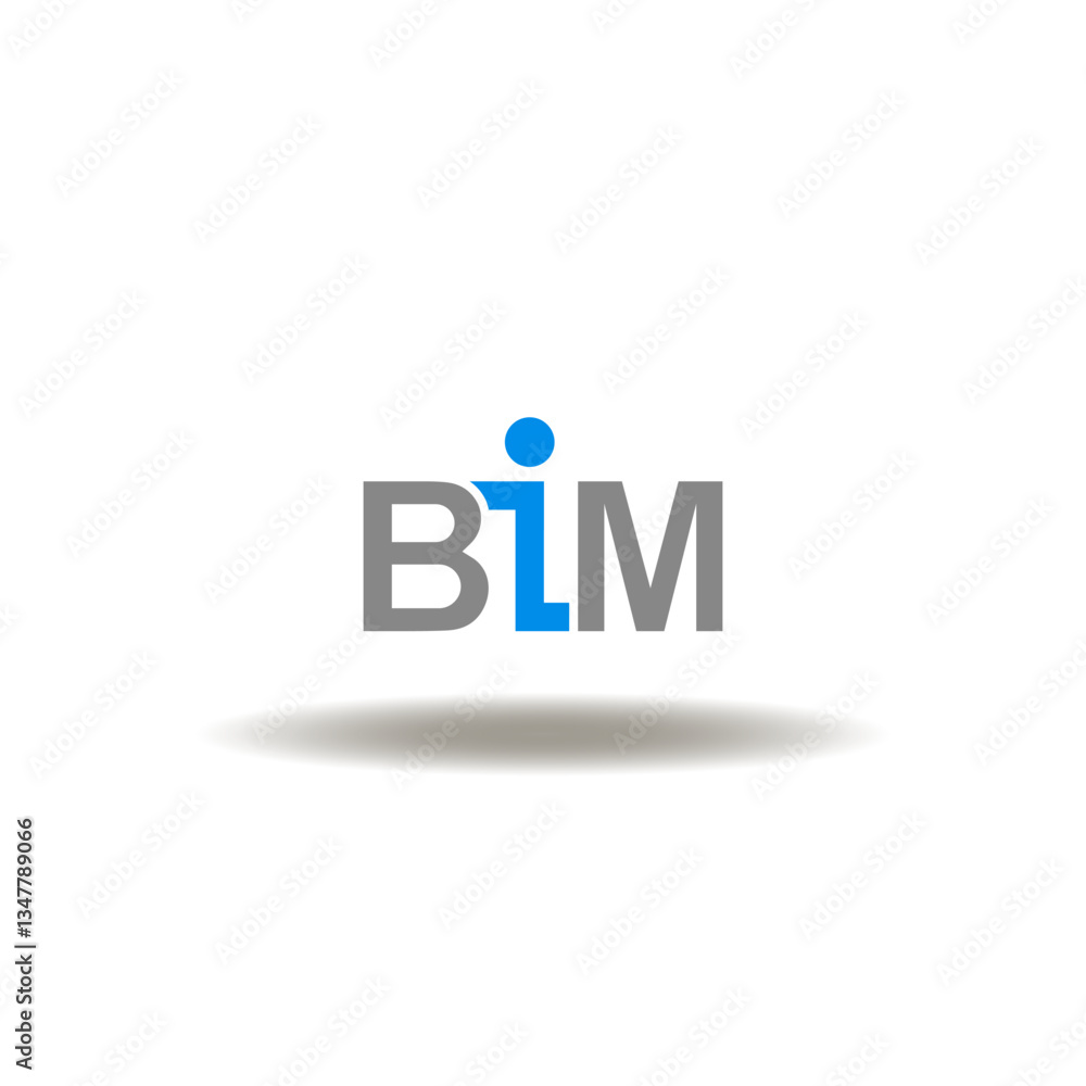 Poster vector illustration of bim text acronym. symbol abbreviation of bim building information modeling. l