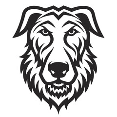 Fototapeta premium a vector image of a bold dog's face, exuding a strong and confident look, with intricate linework vector illustration