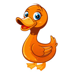 a cute cartoon duck smiling and looking at the viewer
