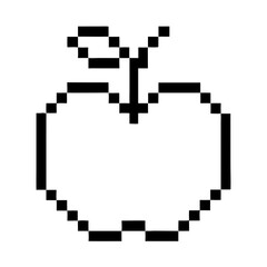 Fototapeta premium pixelated black outline of an apple vector illustration