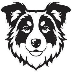 Fototapeta premium a captivating monochrome illustration of a Border Collie, showcasing its distinctive features