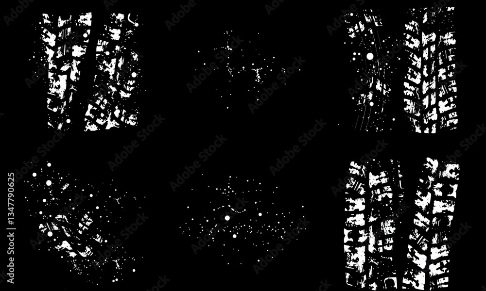 Aufkleber tire texture patterns showcase intricate designs and textures, highlighting unique tread marks and w
