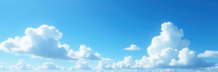 Obraz premium Composition of vast expanse blue sky with few puffy white clouds, cloudy sky, white clouds