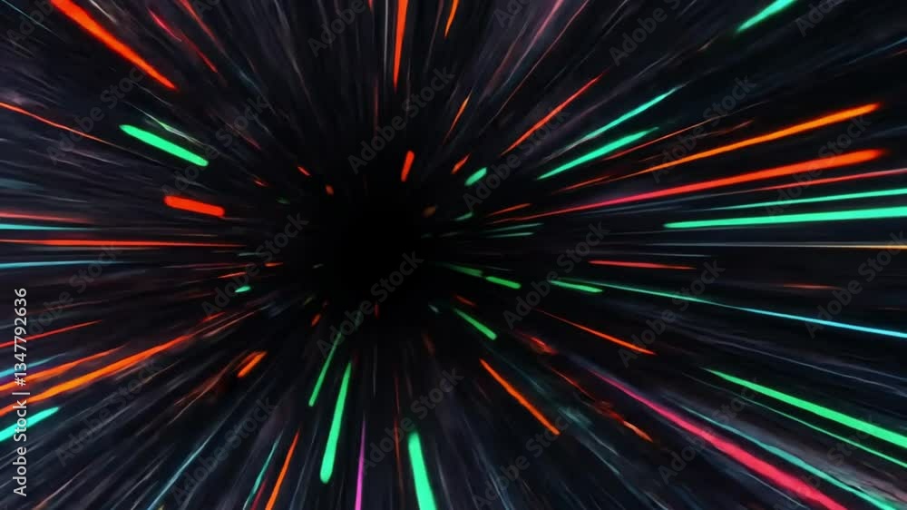 Poster colorful light streaks creating a dynamic sense of speed in space