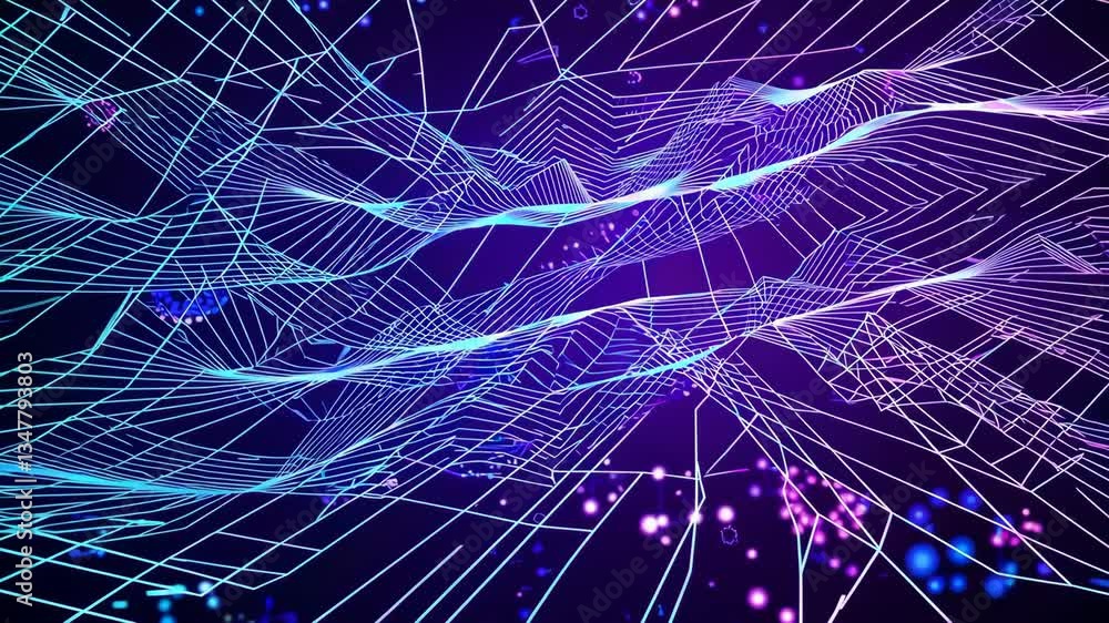 Poster colorful flow of digital waves creating an abstract visual experience