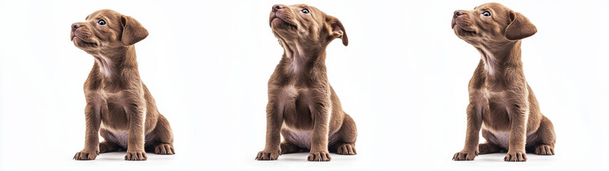 Adorable Brown Puppy Sitting with Curious Expression