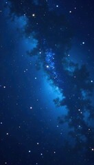 Fototapeta premium Dark blue night sky with glittering stars and sparkles in bokeh effect, sparkle, night sky