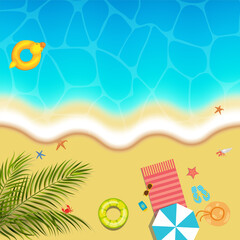 summer holiday background with sea shells